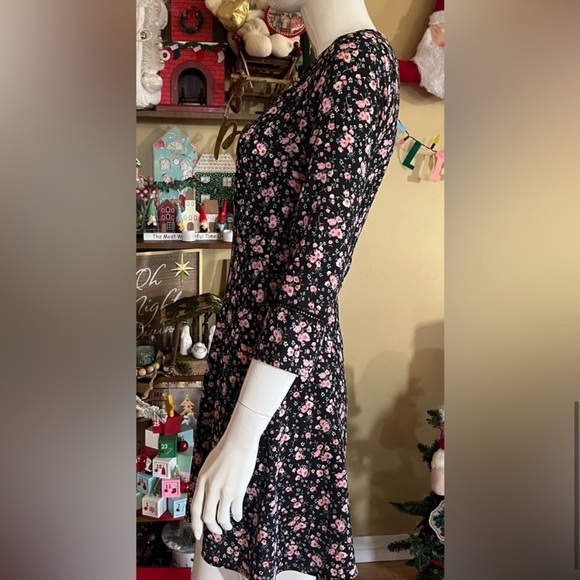 H&M Divided Floral Quarter Sleeve Mini Dress Size 4 💖 - Picture 9 of 12